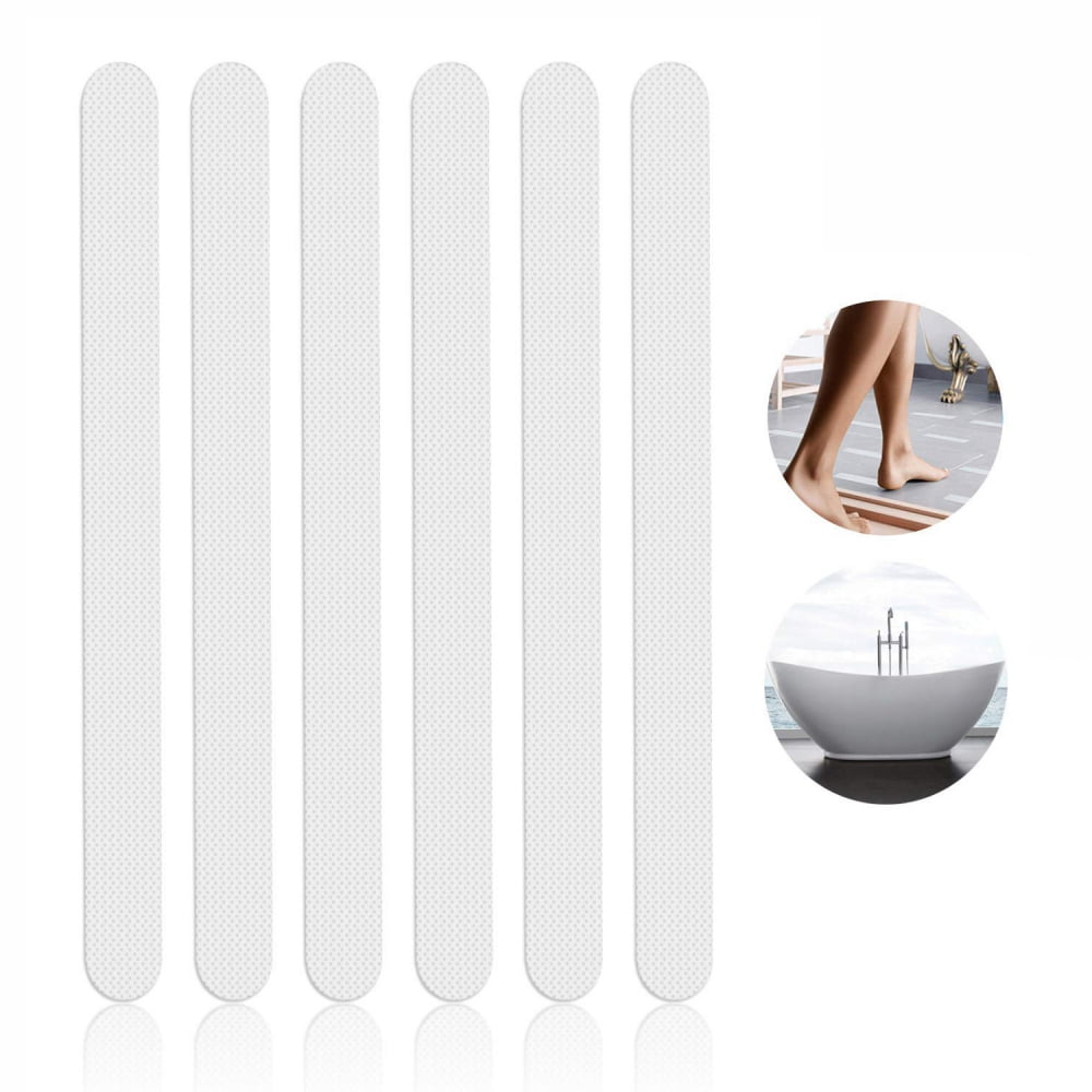 SITREMEN 12 PCS Non-Slip Bathtub Stickers Anti Slip Shower Strips Treads Large Safety Bathroom Tub Adhesive Strip with Scraper for Slippery Bathroom Tubs Shower Room Floor Stairs 