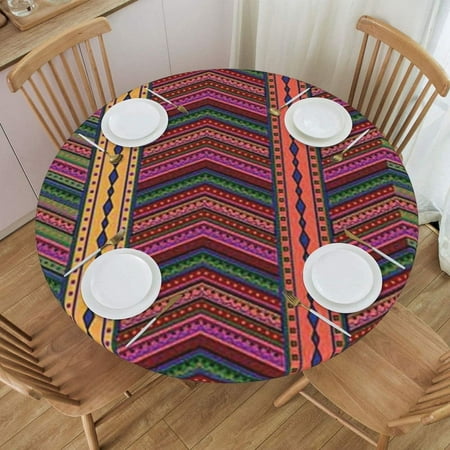 

Colorful Rainbow Leaf Like Design Multi Elastic Circular Table Cover for Outdoor and Farmhouse 45 -56 24jl19caA110