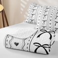 thumbnail image 4 of Erosebridal Princess Ribbon Bed Spread Queen for Girl, Cartoon White Black Queen Coverlet Set, 3 Pieces, 4 of 7
