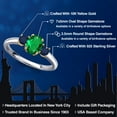 thumbnail image 2 of Gem Stone King 925 Silver and 10K Yellow Gold Green Nano Emerald and Blue Sapphire Engagement Ring for Women | 1.04 Cttw | Oval 7X5MM | Gemstone May Birthstone | Size 9, 2 of 6