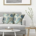 thumbnail image 4 of Summer Pillow Covers 16x16 Set of 2, Beach Seashell Coral Starfish Decorative Coastal Throw Pillows Linen Ocean Themed Farmhouse Cushion Outdoor Pillow Covers for Sofa Couch Outdoor Decor, 4 of 6