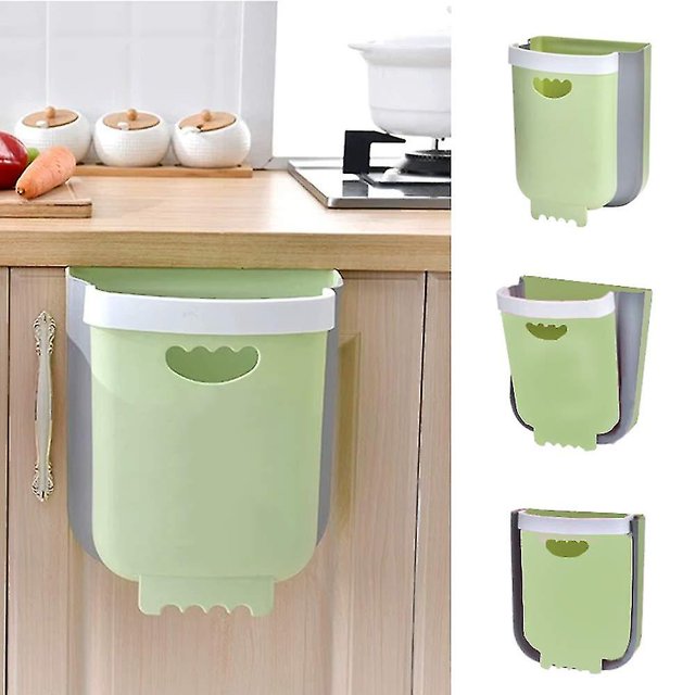 Bote de basura para colgar en la cocina, pequeño cubo de basura plegable para puerta de armario de cocina