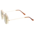 thumbnail image 3 of Mid Size Flip-Up Colored Mirror Lens Round Django Sunglasses 49mm (Gold / Gold Mirror), 3 of 4