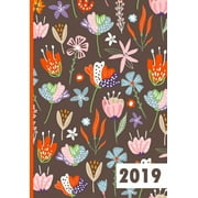 2019 Daily Planner: Brown Stylish Planner with Flowers