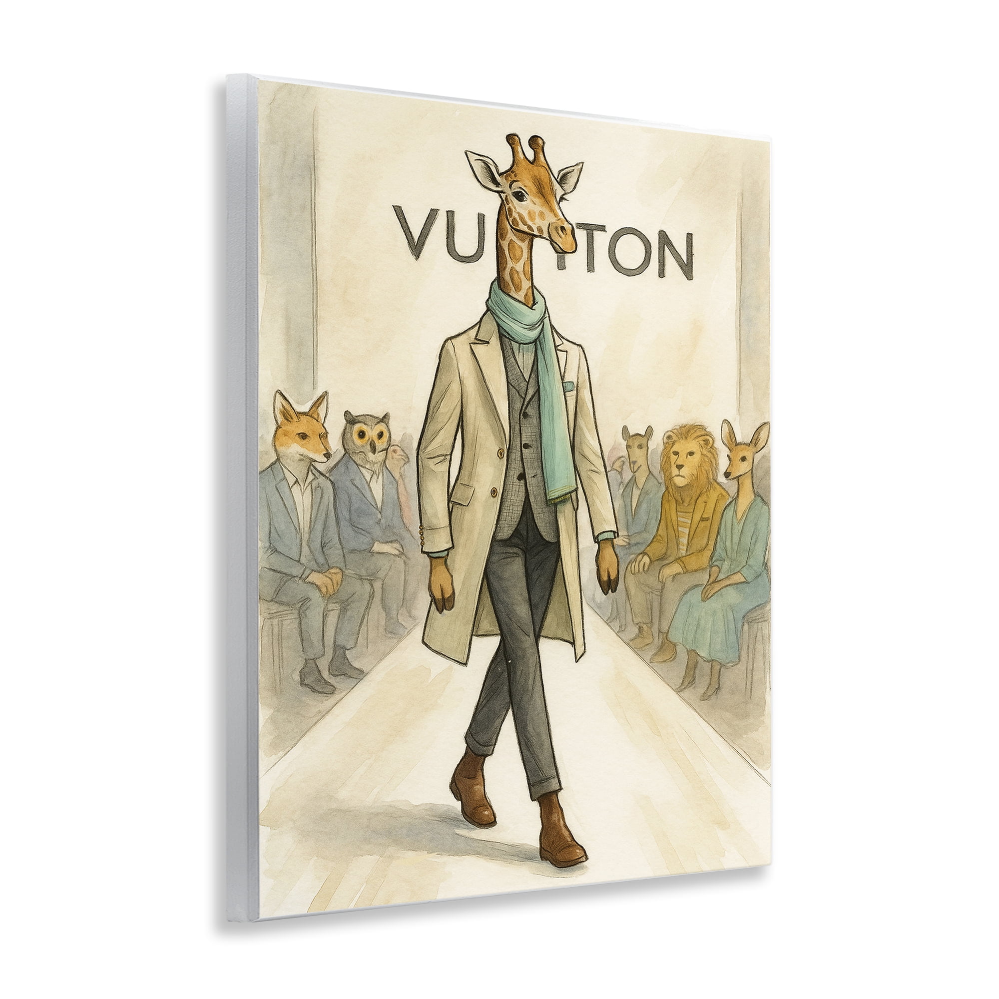 Stupell Industries Fashion Runway Giraffe Wall Plaque Art, design by Grotto Studios