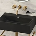 thumbnail image 3 of Claire 24" Rectangle Matte Black Zero Hole Console Sink with Brushed Gold Legs, 3 of 7