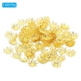 thumbnail image 3 of Uxcell Flower Bead Caps, 100Pcs 11x4mm Hollow Metal Spacer Bead End Caps Gold Tone, 3 of 6