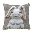 thumbnail image 1 of Lumbar Pillow Cover Cute White Rabbits Printed Removable Washable Pillowcase 60X60 Cm (1 PC) for Sofa Bed Office Nap, 1 of 7