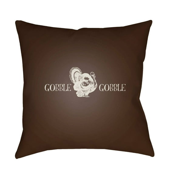 Surya Gobble Turkey Print Outdoor Pillow