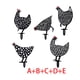 thumbnail image 1 of Estacas de jardín forma de pollo Yuarrent Acrílico Impermeable 5 Piezas, 1 of 6