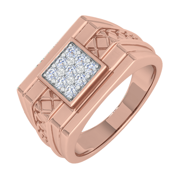 1/3 Carat Men's Diamond Wedding Band Ring in 14K Rose Gold (Ring Size 5.25) (SI1-SI2 Clarity)