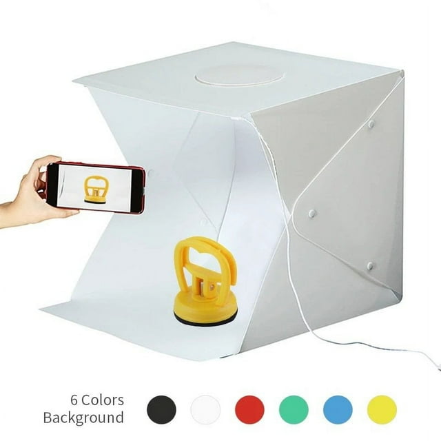 Mini Photo Studio Box 40cm Portable Folding Lighting Softbox with 70 LED Lights + 6 Backdrops for Product Display