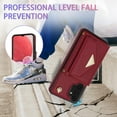 thumbnail image 6 of Phone Case for Samsung Galaxy A13 4G/5G Wallet Cell Cover with Credit Card Holder Slot Stand Shoulder Purse Crossbody Strap Long Lanyard Leather A04s M13 G5 A 13 LTE 13A 2022 Women Girl Red, 6 of 7