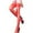 Red, variant on Elegant Women's Thigh High Sheer Lace Stockings Lingerie Top Socks Size:S