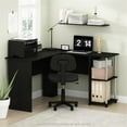 thumbnail image 4 of Pemberly Row L-Shape Desk with Stainless Steel Tubes in Americano, 4 of 6