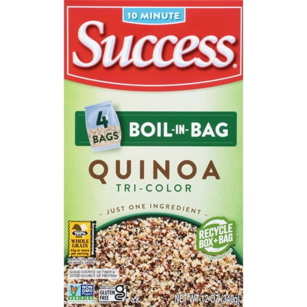 Success Boil-in-Bag Quinoa, Tri-Color Quinoa, 12 oz, 4 Count (Pack of 2)