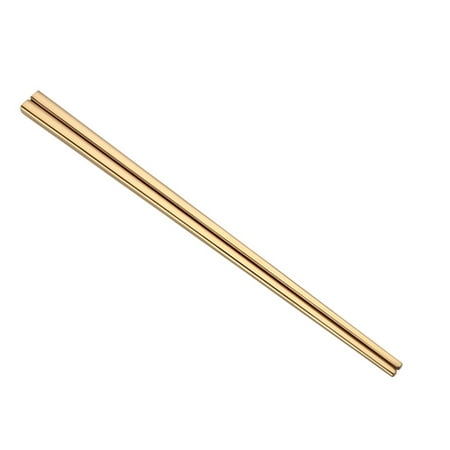 

Stainlessl Chopsticks Non- Reusable Chopsticks Set Metal Chop Utensils Tableware Golden