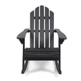 thumbnail image 6 of Dark Grey Wood Adirondack Rocking Chair - 36.00 in Height for Outdoor Relaxation and Patio Seating, 6 of 9