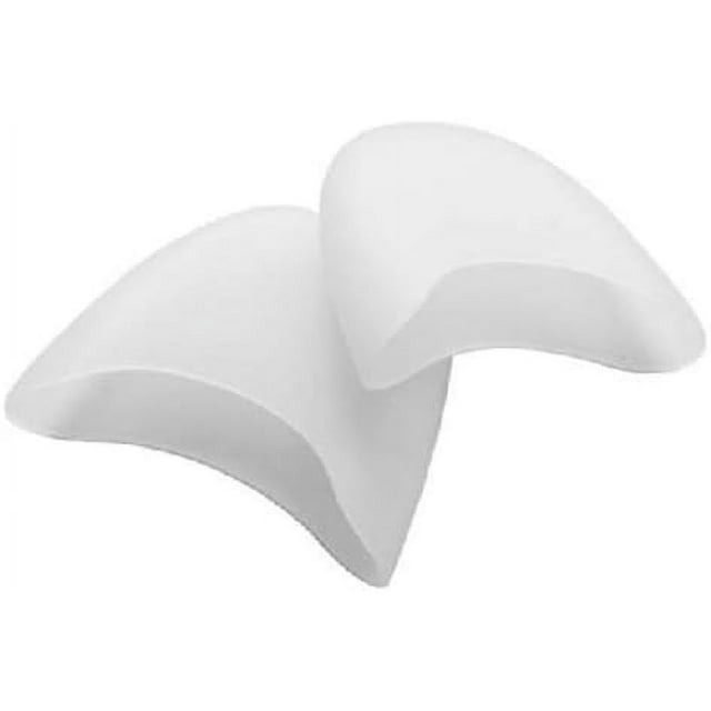 Un par de plantillas profesionales de silicona suave para zapatillas de ballet, adecuadas para niñas y bailarinas, de color blanco.