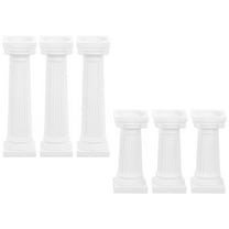 HEMOTON 6 Pcs Statue Stand Roman Column Model 7.50X3.20X3.20CM White