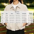 thumbnail image 3 of Aswuknt Womens Checkered Plaid Bomber Jacket Zip Front Lightweight Casual Jacket Long Sleeve Collared Fall Outerwear With Pockets, 3 of 9