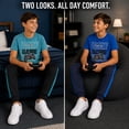 thumbnail image 7 of Pro Athlete Boys Sweatsuit Set Short Sleeve Crewneck Graphic Tees & Tricot Jogger Sweatpants 4 Piece, 7 of 7