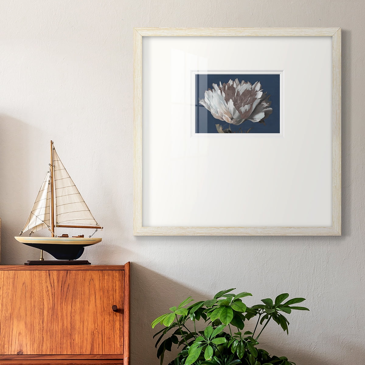 White PeonyPremium Framed Print