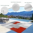 thumbnail image 3 of Red Grey Outdoor Rug for Patio/Deck/Porch, Non-Slip Large Area Rug 5 x 8 Ft, Abstract Geometric Color Block Oil Painting Indoor Outdoor Rugs Washable Area Rugs, Reversible Camping Rug Carpet Runner, 3 of 8