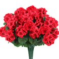 thumbnail image 2 of Deally 6 Pcs Artificial Geranium Flowers for Outdoors Geranium Silk Red Flower Outdoor UV Resistant Garden Plants Faux Flowers for Christmas Home Kitchen Table Centerpieces Decor (6, Red), 2 of 8