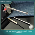 thumbnail image 4 of Accesorios para cerradura de huellas dactilares de puerta de habitación, par de tornillos de tracción, sección de bambú, instalación alargada, rosa avellanada, se puede cortar, cerradura de puerta de, 4 of 5