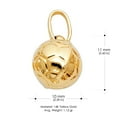 thumbnail image 3 of 14K Yellow Gold Plain Soccer Ball Charm Pendant with 0.9mm Wheat Chain Necklace - 16", 3 of 4