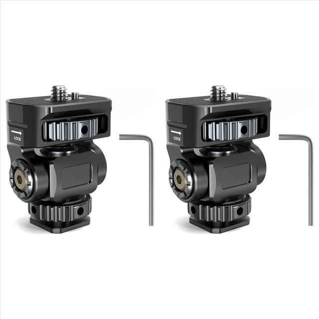 2X Abrazadera para Cámara DSLR Soporte de Monitor Ajustable con Zapata Fría Tornillo de 1/4 para Monitor de Cámara Luz de Flash Micrófono Soporte de Zapata