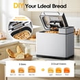 thumbnail image 5 of Patiosunny 19-in-1 Bread Maker Machine with Reservation Function,  2LB Stainless Steel Automatic Bread Maker with Recipes & 1 H Keep Warm-Silver, 5 of 8