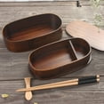 thumbnail image 2 of Wooden Bento Box Lunch Box Japanese Students Adults Japanese Tableware Sushi Rice Bowl Portable Picnic Food Container 2A, 2 of 6