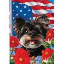 Yorkiepoo Black - Best of Breed Patriotic I House Flag