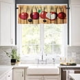 thumbnail image 4 of Red Apple Valance Curtains for Kitchen Window, Original Oil Painting Art Fresh Fruit Apples Plums Rod Pocket Window Valances for Bedroom Living Room Cafe, 54x18in, 4 of 5