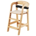 thumbnail image 4 of VEVOR Comedero Ajustable Convertible de Madera, Cojín Alto para Comer y Crecer, Asiento Elevador de Comedor Portátil para Bebés, Silla para Niños Pequeños de Madera de Haya, Natural, 4 of 5