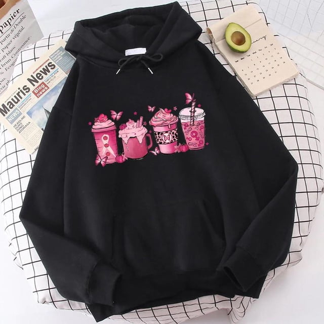 Sudadera con capucha para mujer con mensaje de concienciación sobre el cáncer de mama, sudadera con capucha para mujer, ropa urbana Harajuku de manga larga