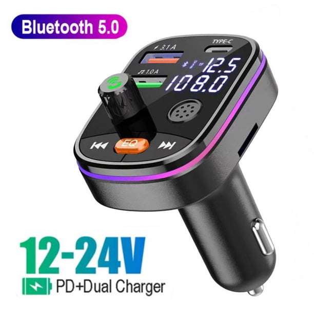 Bluetooth 5.0 Wireless Car Charger Fm Transmitter Dual Display Universal Pd 20w Car Kit Fm Modulator Car Accessories Durable01China He Qiyong unisex