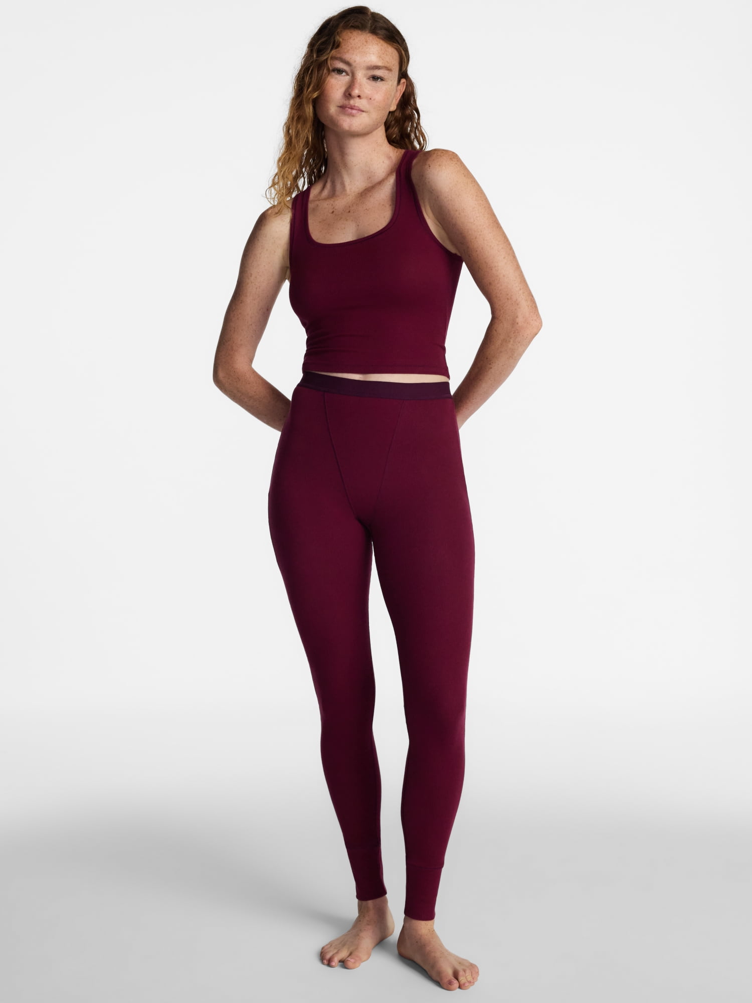 No Boundaries Cotton Stretch Ribbed Cropped Tank Top, Women's XS-XXXL