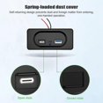 thumbnail image 1 of 12 Volt USB Socket with Cap, Dual Port Quick USB Charge Adapters (PD&Type-C), for Cars Bus RV Boat ATV Truck (Panel Mount), 1 of 5