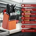 thumbnail image 6 of Vesteel Kitchen Knife Block Set, 17-Piece High Carbon Forged Stainless Steel Knife Set Includes Chef Utility Paring Steak Serrated Bread Santoku Knife, 6 of 8