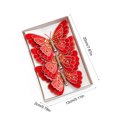 thumbnail image 3 of Edgtyos 3Pcs Glitter Big Butterfly Christmas Ornament, Red Glossy Artificial Butterfly Xmas Tree Decoration with Clip for Festive Wedding Home Holiday Decor, 3 of 6