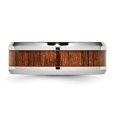 thumbnail image 4 of Auriga Fine Jewelry Stainless Steel Polished Red/Orange Koa Wood Enameled 8 mm Band for Women Size 9, 4 of 6