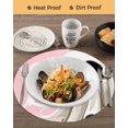 thumbnail image 3 of 13 Inch Round Placemats Set of 6, Halloween Non Slip Heat Insulation PP Table Mats, Cartoon Funny Error Ghost Pink Washable Place Mats for Kitchen Dining Party Table Decor, 3 of 7