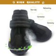 thumbnail image 3 of PK.ZTopia Botas impermeables para perros, zapatos para exteriores para perros medianos a grandes, con dos correas de sujeción reflectantes y suela antideslizante resistente (negro, 4 unidades)., 3 of 5