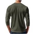 thumbnail image 4 of Mens Muscle Fit Henley Shirt Long Sleeve Waffle Thermal Athletic Tee Lightweight Gym Workout Casual Top, 4 of 7