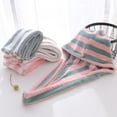 thumbnail image 3 of Limei Hair Towel Wrap Striped Pattern Unisex Shower Head Towel Non-Fading Practical for Beauty Salon, 3 of 7