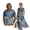 Blue Gradient Tree Leaf, variant on Mountain Cloud Pine Tree Print Cotton Linen Matching Shirt for Couples Beach Tropical Sundress Women Tank Dress Button Down Men Tshirt Holiday Party Couple Tshirt for Husband Wife, Size XL