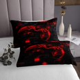 thumbnail image 3 of Black and Red Quilt Set Queen,Modern Geometric Gaming Bedspread Set,Gradient Neon Cubes Gamer Coverlet Set Plaid Grid Quilted Geometry Brick Wall Video Game Room Decor for Boys, 3 of 5